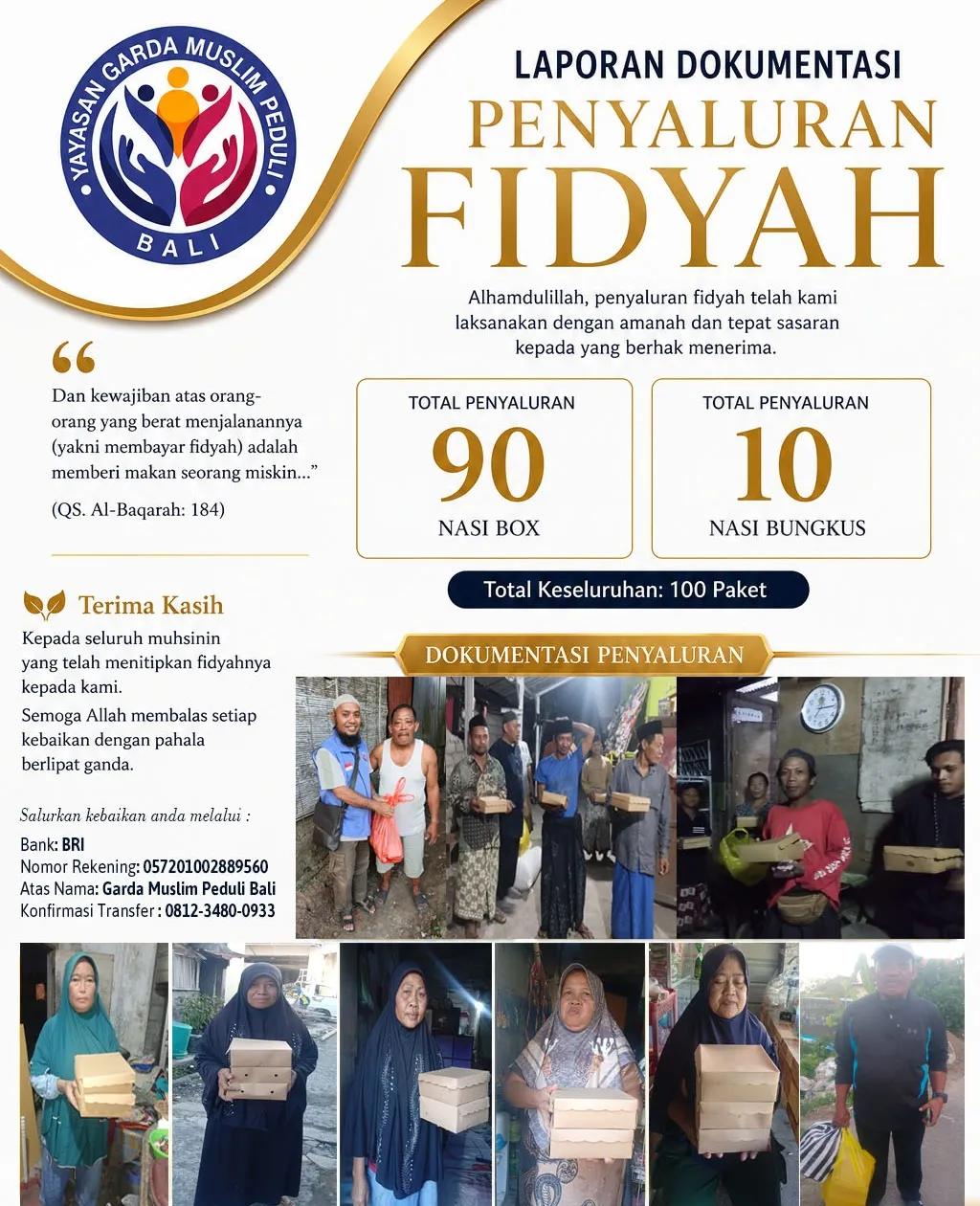 Salurkan Berkah Fidyah — 100 Paket Makanan untuk Mereka yang Berhak